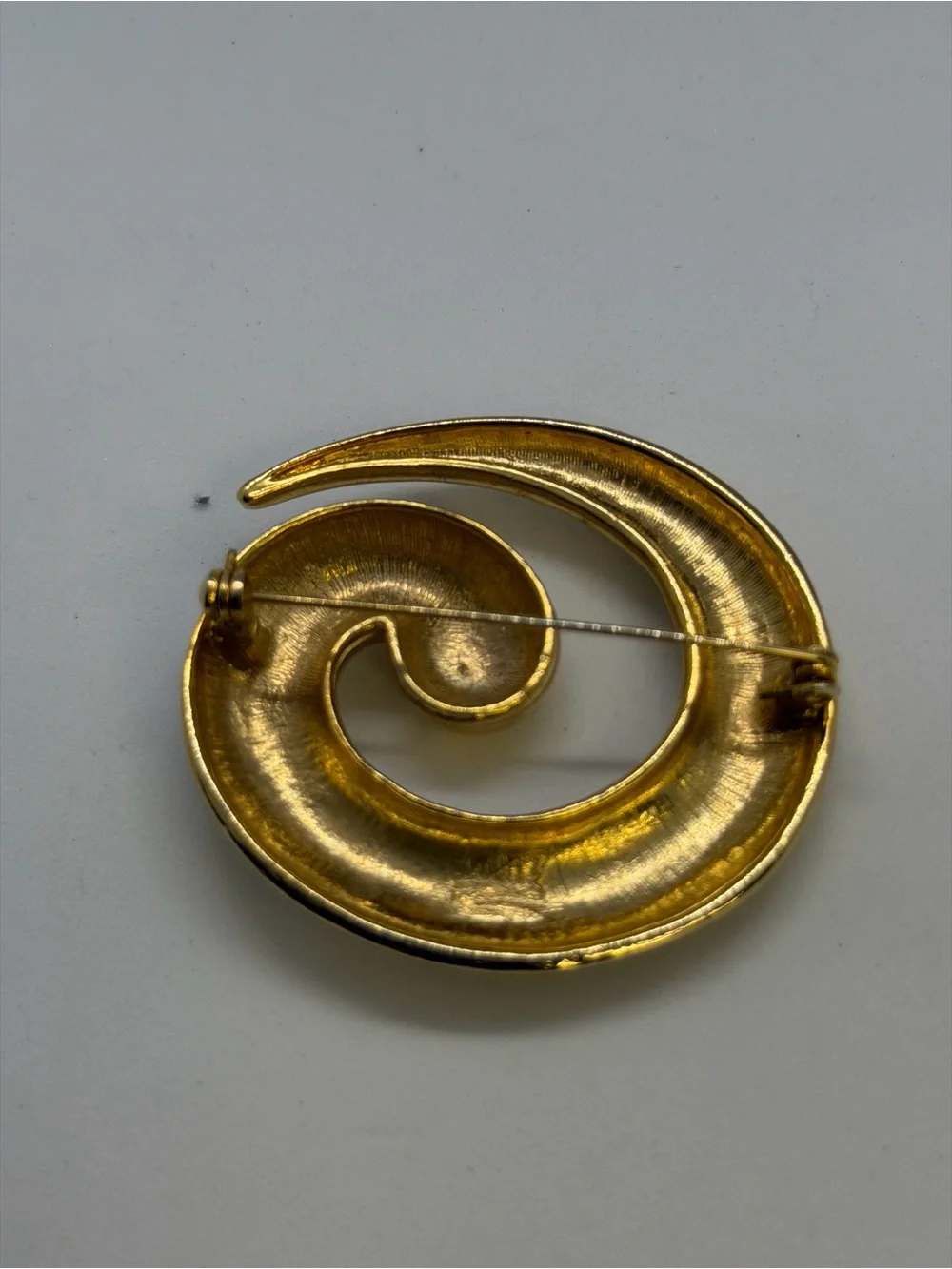 Gold Spiral Brooch Pin - Elegant Home Accent